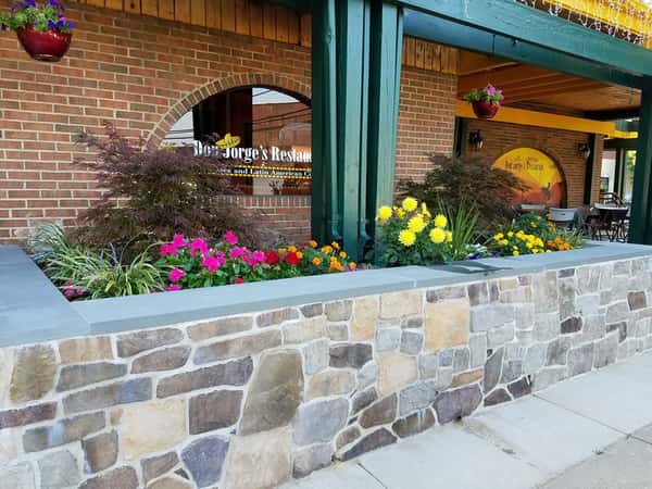 Outdoor patio of a deck