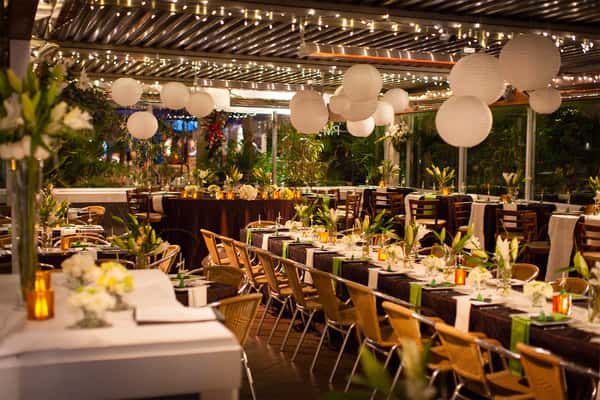 Tables decorated for an event