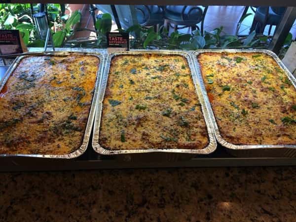 3 pasta catering trays