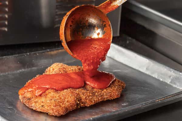 pouring sauce