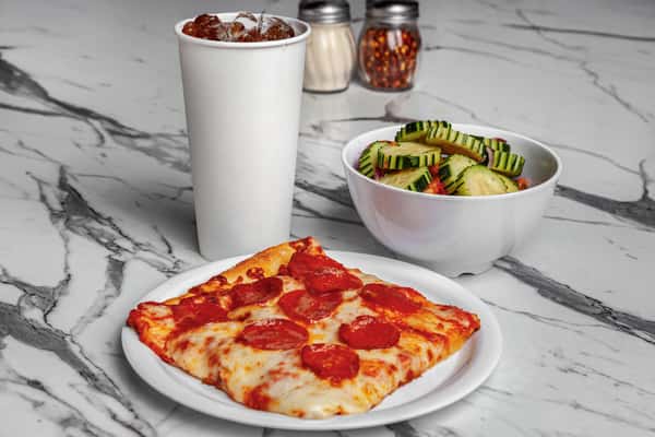 Slice, Deli Salad & a Drink