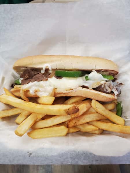 Philly Cheesesteak Sandwich with Fries