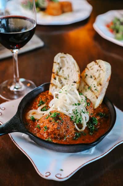 Food served in a skillet