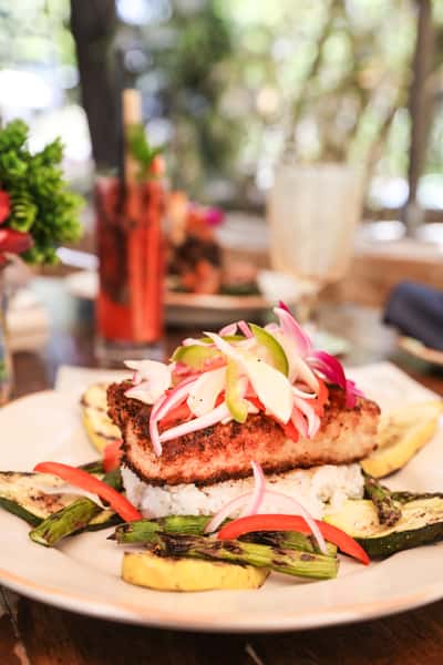 CHORIZO-CRUSTED MAHI MAHI
