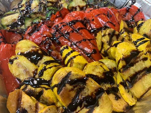 Catering Grilled Seasonal Vegetables with Balsamic Glaze Sides