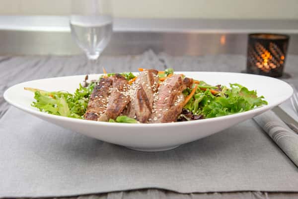 Steak and Wasabi Pea Salad with Hoisin Vinaigrette