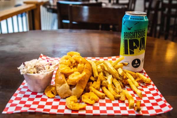 roll with fries and beer