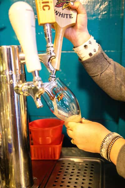 pouring a beer