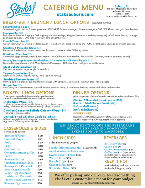 Catering Menu