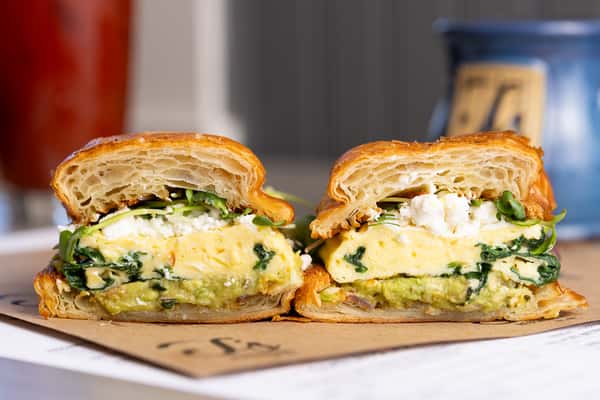Goat Cheese Spring Greens + Egg Croissant