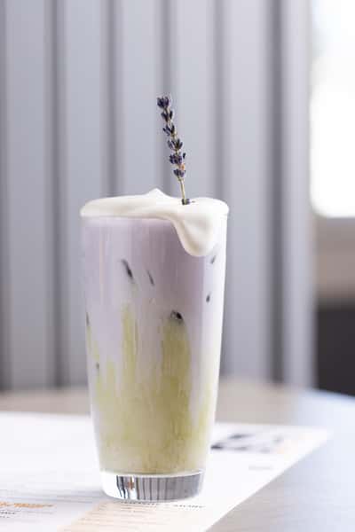ICED LAVENDER MATCHA LATTE
