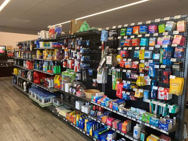 convenience store aisle with food