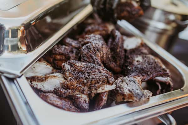catering tray of bbq