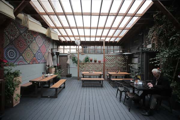 Restaurant patio area