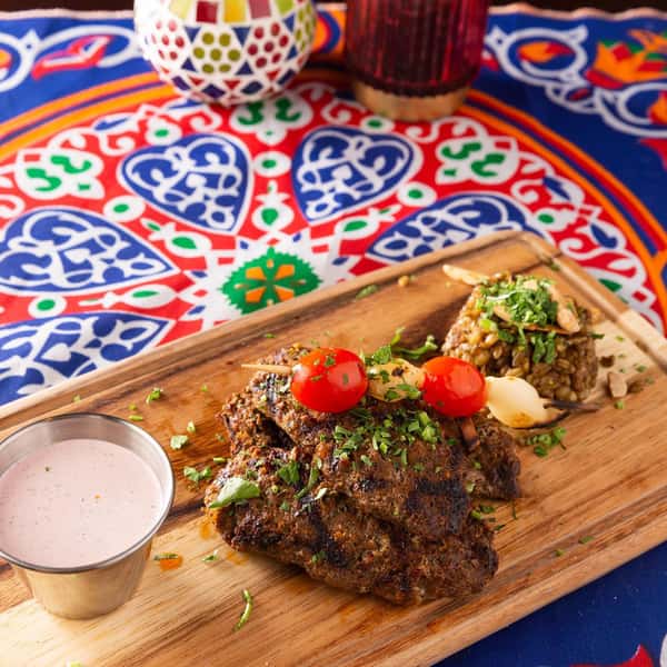 grilled meat with freekeh