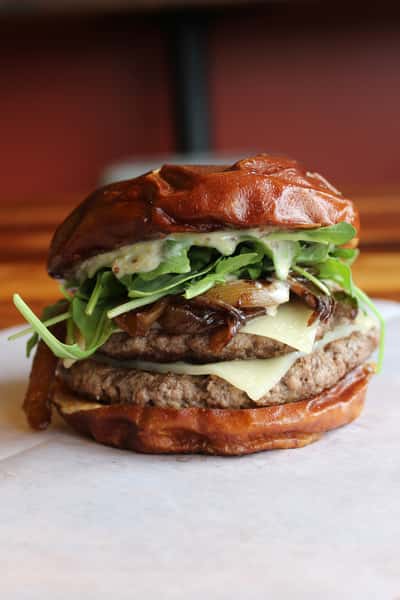 Double Patty Pretzel Burger