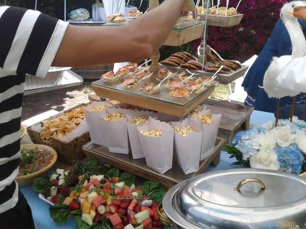 catering spread for baby shower