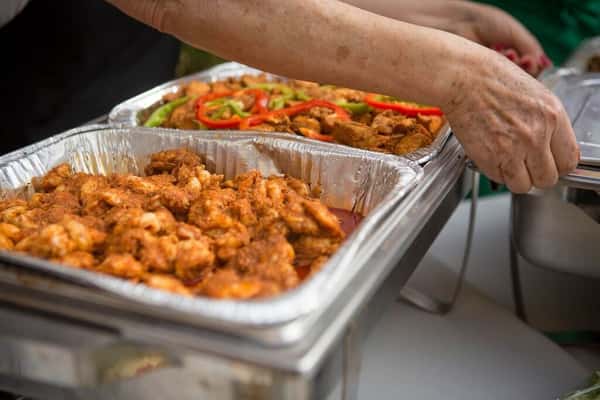 catering trays of food