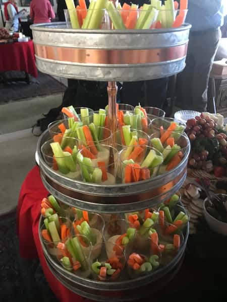 tiered vegetable display