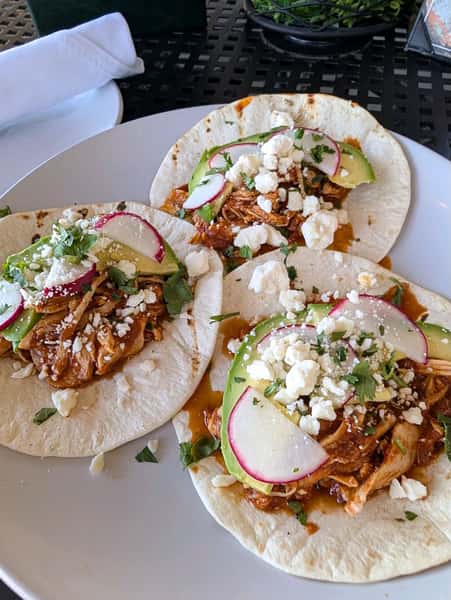 🌮 Taco Tuesday came with a little kick today.

Chicken tinga braised in adobo, topped with radish, avocado, and feta, all wrapped up in a flour tortilla.

On special all day. Come see us in Middletown!