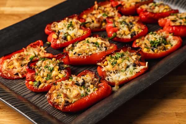 Southwest Black Bean & Corn Stuffed Peppers