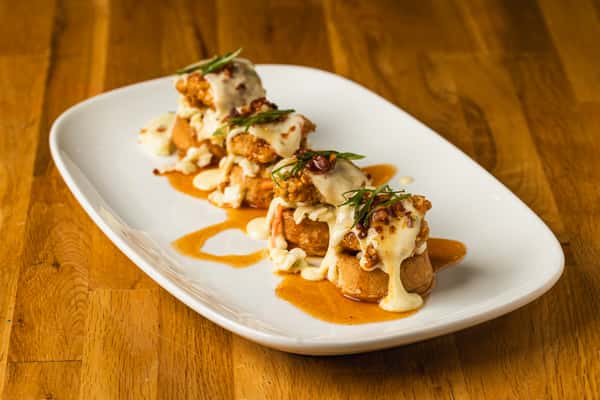 Hot Honey Waffle Bites