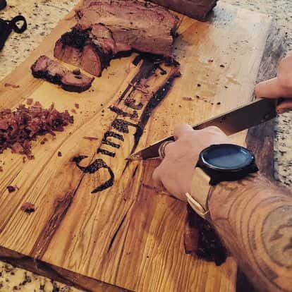 Wood cutting board with Singletree logo