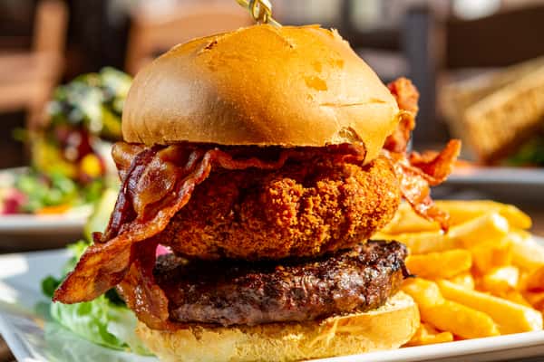 Burger with bacon
