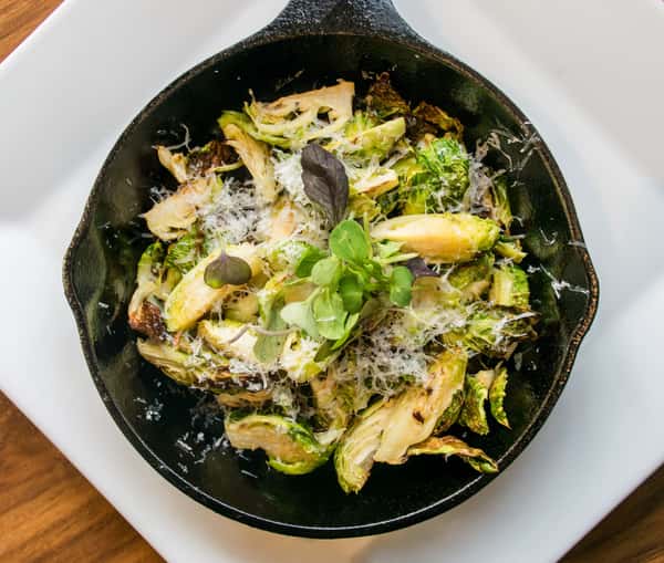 Fried Brussels Sprouts with Parmesan Cheese