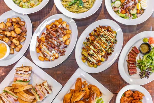 spread of food in top view