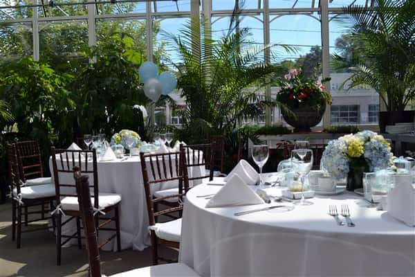 floral arrangements on tables