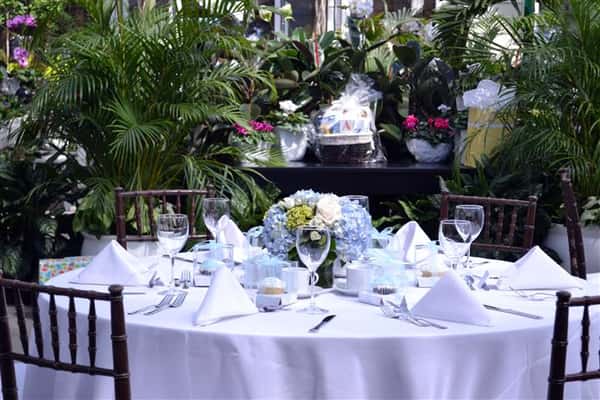 floral arrangements on tables