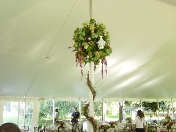 hanging floral arrangement