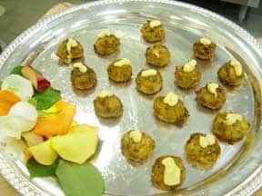 food items on catering tray