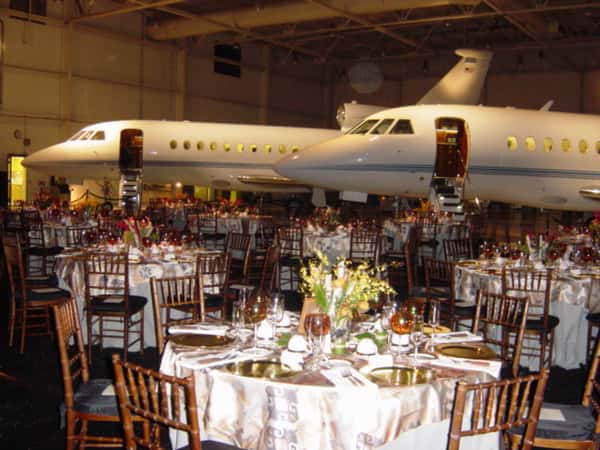 catering table in front of planes