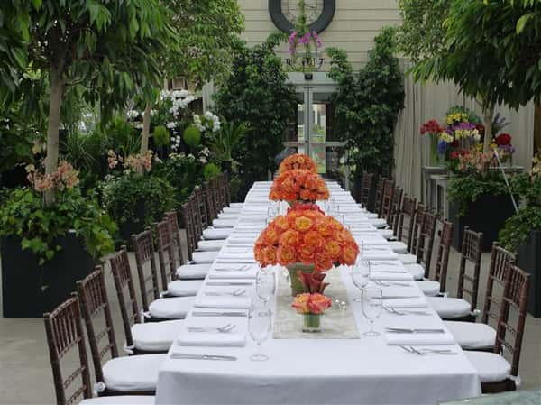 floral arrangements on tables