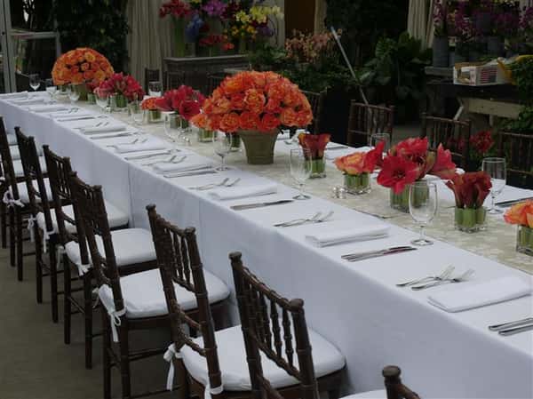 floral arrangements on tables