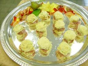 food items on catering tray