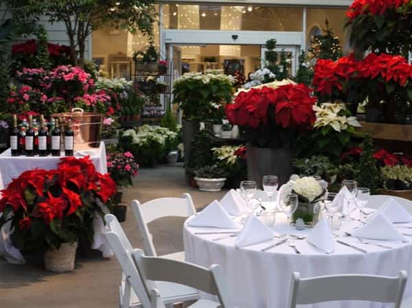 floral arrangements on tables