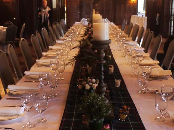 long decorated table
