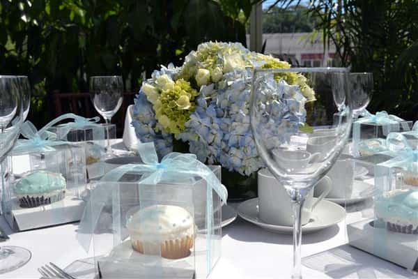 floral arrangements on tables