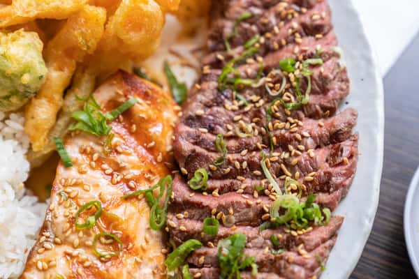 Dinner Combo Salmon and Steak