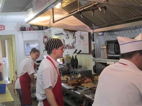 staff members preparing food