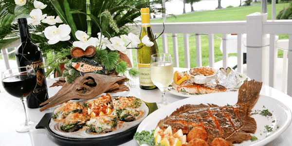table full of food