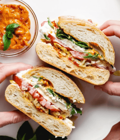 Peaches & Cream Burrata Sandwich