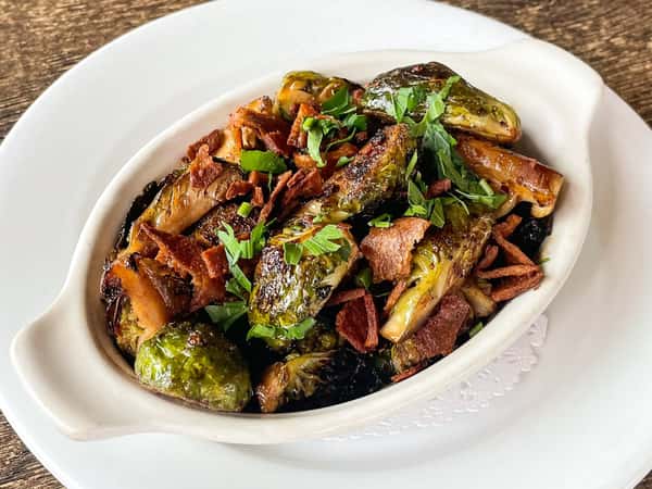 VEGAN BACON BRUSSELS SPROUTS