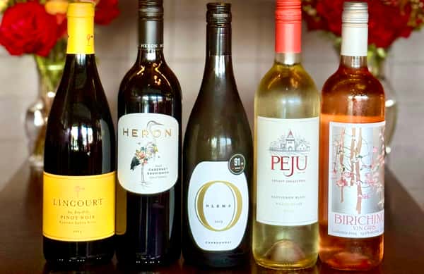 Wine bottles in a row