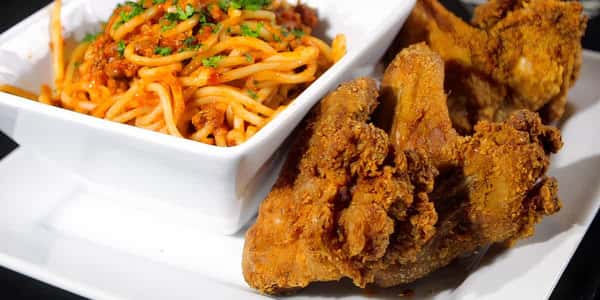 fried chicken & noodles