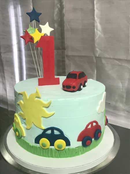 Kids cars theme cake from Chennai Cafe