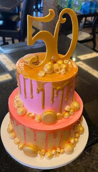 Adult 50th birthday custom cake from Chennai Cafe 